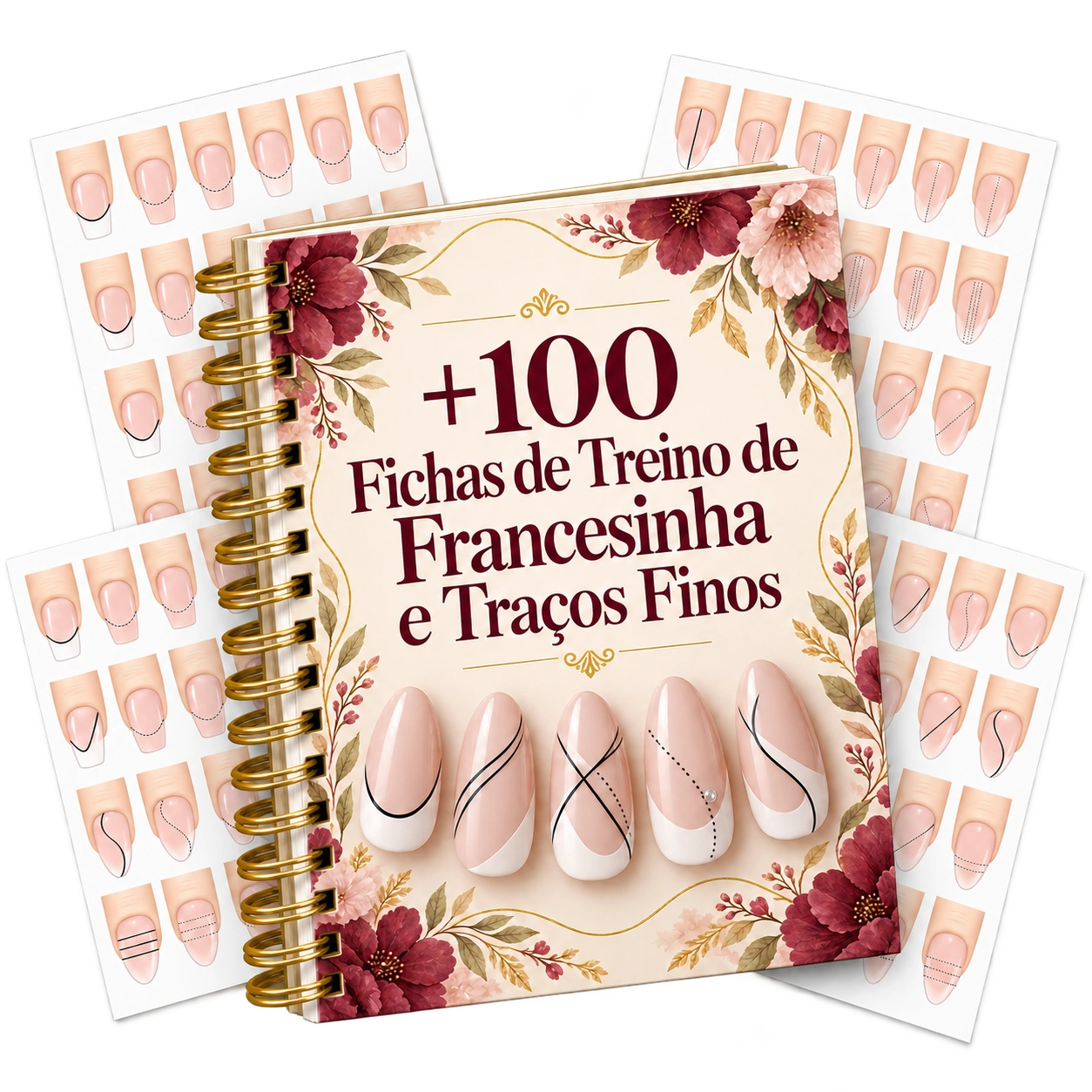 Mockup das Fichas de Treino de Francesinha e Traços Finos