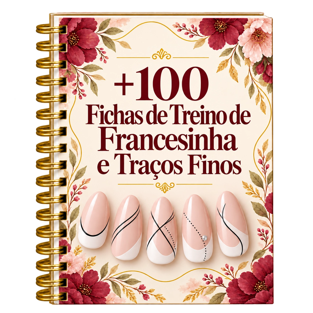 Caderno de +100 Fichas de Treino de Francesinha e Traços Finos do Plano básico
